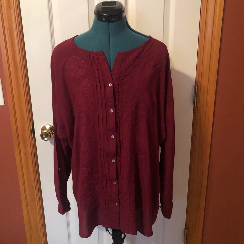 Nurture dark red long sleeve tunic XL